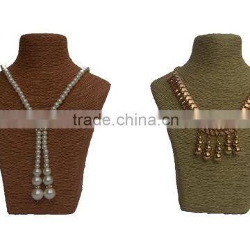 Linen Lay-down Necklace Stand Half Torso Mannequin Custom Size Jewelry Mannequin Torso