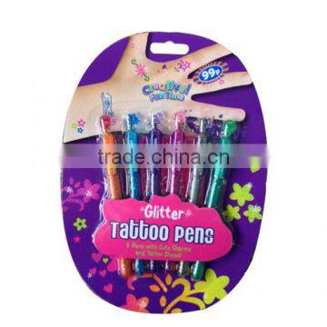 Glitter Gel Tattoo Pen 6 Colors