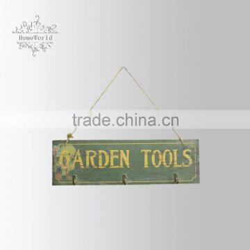 Vintage Handmade Customized Wooden Wall Pallet Sign With Hooks photo-6