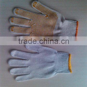 black pvc gloves double side dotted cotton knitted glove white gloves