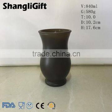 hot sale sprayed chocolate-colored glass bottle vases