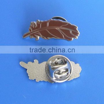 Butterfly Clasp Silver Nickle Feather Badge for Souvenir Gift