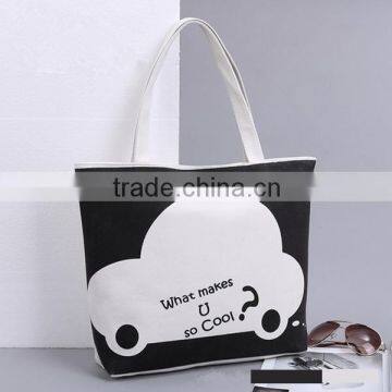 Fashion printing canvas bags canvas tote handbag shopping bag