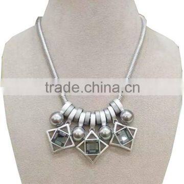 Statement Necklace, New Fashion Crystal Charms on Chain Statement Necklace , Statement Necklace Wholesale PT2068