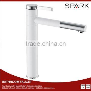 Chromed printed brass tall basin faucet mixer