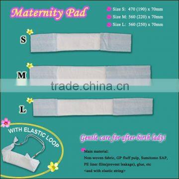 Maternity Pad, Disposable Feminine hygiene pad, sanitary napkin, sanitary pad