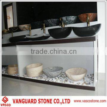 Natural stone counter wash basin