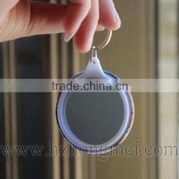 Hot Sale 58mm Plastic Button Badge mirror with Key Chain