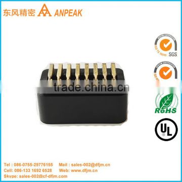 High energy efficiency right angle OBD2 J1962 connector