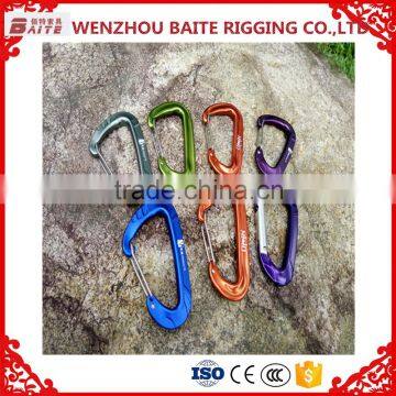 Outdoor D Shaped Carabiner Bit Aluminum Snap Hook, Mini Embossed Hammock Aluminum Spring Hook,Colorful Aluminum Hook