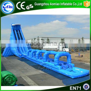 2016 Hot selling commercial giant adult size long inflatable water slide with pool