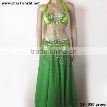 sexy green sequined and beaded carnival costumes(XF-055 green)