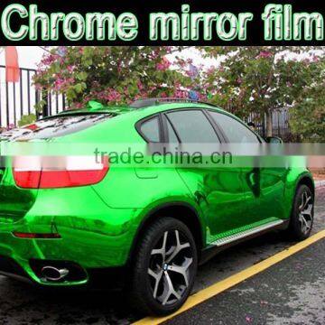 Chrome green mirror film with air channels 1.52*30m