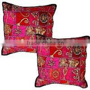 Vintage sari Fabric Cushion Covers-cheap discounted price cushion covers