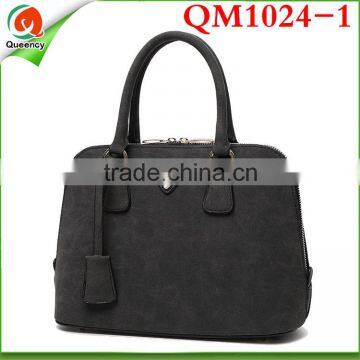 2016 women fashion handbag zipper Women black tote bag, women casual shoulder bag QM1024-1