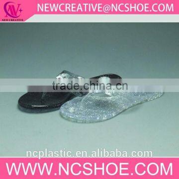 antistatic crystal thong women flip flop PVC slipper with rhinestone