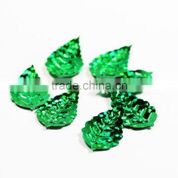 Green Bulk Color Loose Sequin in Leaf Shape in 2014 New Design