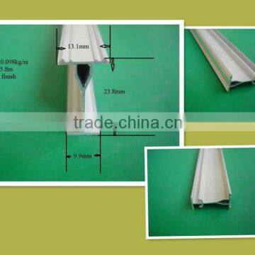 13.1mm*23.8mm*9.9mm aluminum bending rail profile for curtain