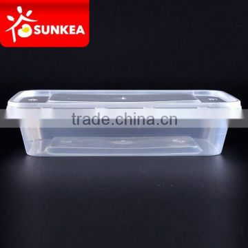 Rectangular disposable lunch container with lid