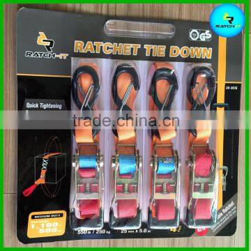 1''x12' ratchet tie down bicycle motorcycle cars cargo lashing strap