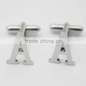 English Capital Letter ABCDE Stainless Steel Wholesale Cufflink For Men