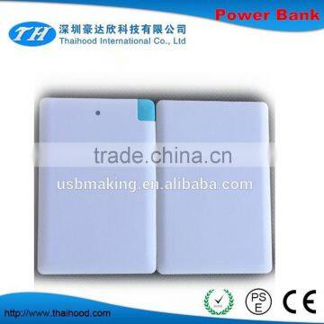 2015 Hot Selling Usb Charge Cable Power Bank Thin Credit Card Power Bank Portable Universal Power Bank CE FCC ROHS