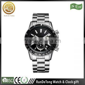 Double pusher chronograph stainless steel man watch