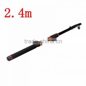 Hot Sale Best Promotion 2.4m Outdoor Portable Glass Fiber Telescopic Fishing Rod Travel Holiday Spinning Fishing Pole