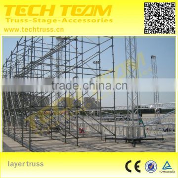 Layer tower truss system for sale , concert scaffolding truss system