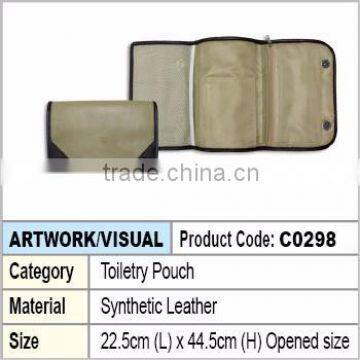 toiletry pouch / cosmetic pouch (beige & brown)