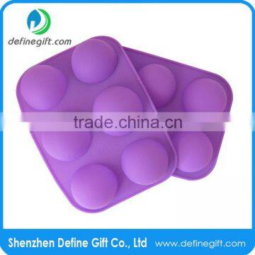 6 Hole Half Sphere Round Ball Shape Jelly Ice Candy Muffin Silicone Cupcake Mold photo-4