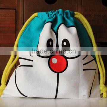 wholesale cartoon characters printed small jute drawstring bags