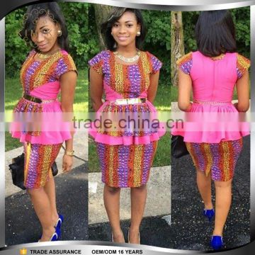 OEM Supply Dashiki Peplum African Suit Dresses for Women Fashion Style