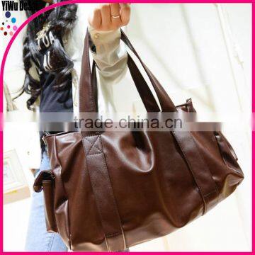 fashion women's vintage handbag brief one shoulder big bags brown/black large capacity handbag