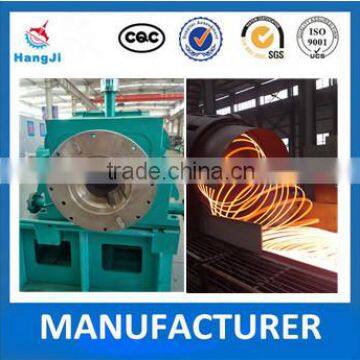 steel rolling mill line with wire discharger
