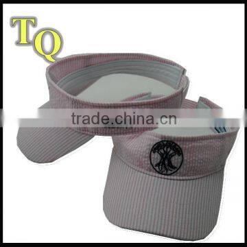 white and pink curved brim sun visor cap