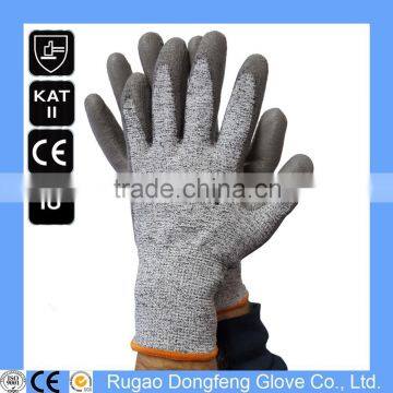 Protective Gloves PU Coated Cut Resistant Gloves For Safety Work