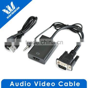 VGA To HDMI Output 1080P HD Audio TV AV HDTV Video Cable Converter Adapter For TV PC Laptop Monitor