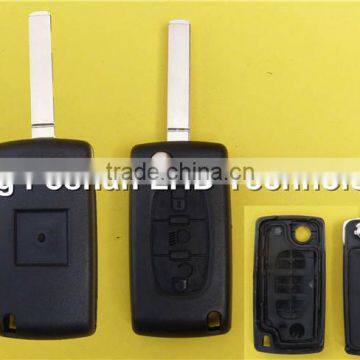 3 Button Flip Car Key Case Shell Cover for CITROEN C2 C3 C4 C5 C6 Remote Key with Light Symbol