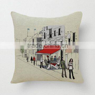 Creative city life pattern oriental square cushion cover pop