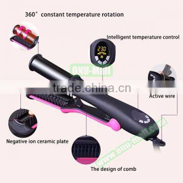 New Fashionable 360 Degree Automatic Ceramics Hair Straightener Hair Curler for Beauty