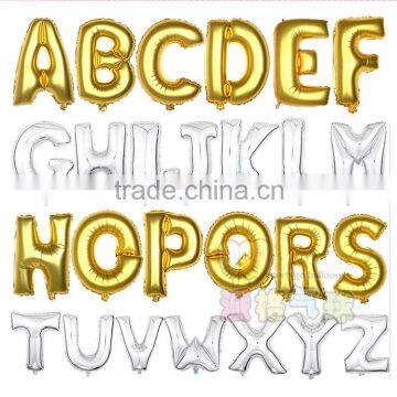 16inch gold silver alphabet letter foil balloon