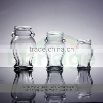 sets of vintage style clear glass mason jar