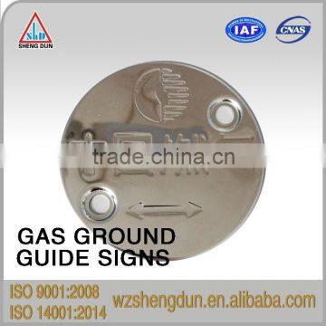 Hot sale high quality round stainless steel ground sign,WARNING signs customized, caution gas signs