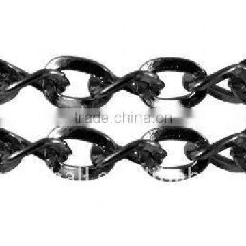 Iron Side Twist Chain, Lead Free & Nickel Free, Black, Chains: about 5x4x0.9mm(CH-BSFN0.9-B-FF)