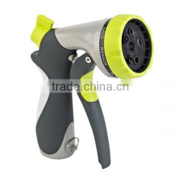 Garden Hose Nozzle - Hand Sprayer - 8 Pattern Adjustable, Heavy Duty Metal Construction - Slip Resistant