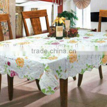 beautiful Square flower printed vinyl tablecloth,water proof table cloth