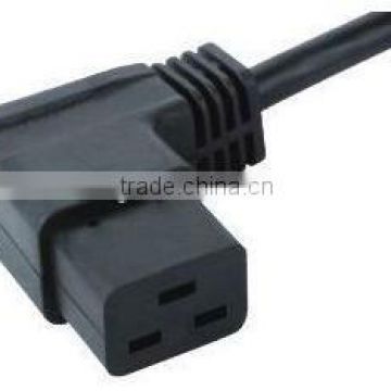 Right angle 90 degree power cord with plugs