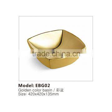 Luxurious Hotel Ceramic Golden Color Basin EBG02