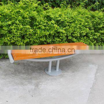 Backless metal leg park bench outdoor bench wood